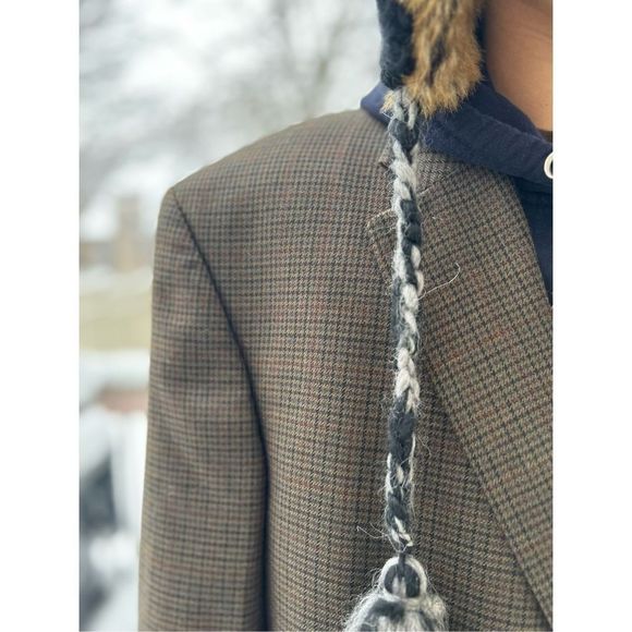 Nautica sports jacket suit plaid brown size 44R fully lined - Picture 12 of 16